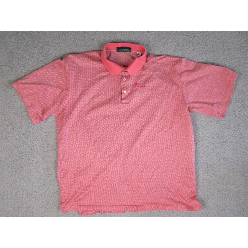 Robert Trent Jones Polo Shirt Mens XL Pink Golf‎ Geometric Cotton